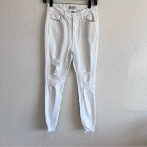Judy Blue Women’s Distressed Skinny Fit White Jeans